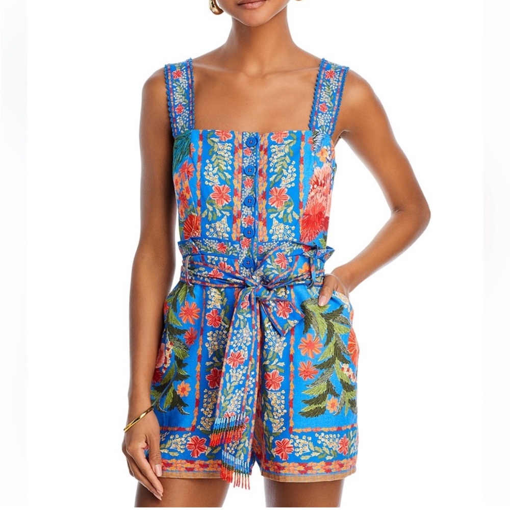FARM RIO Stitched Garden Romper